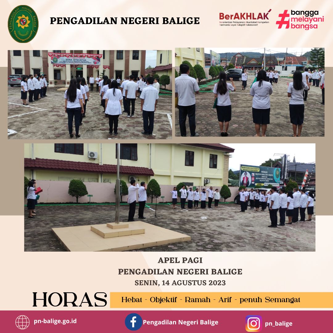 APEL PAGI  PN BALIGE PADA HARI SENIN 14 AGUSTUS 2023